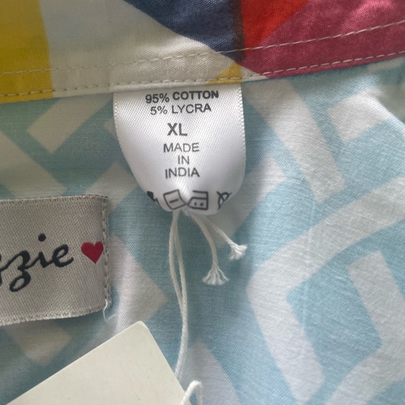 Dizzy Lizzie Dress Turquoise and White XL runs  VERY Small NWT - Picture 9 of 11